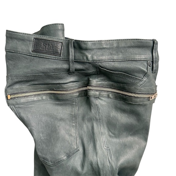 RtA Madrid Stretch Leather Skinny Pants Charcoal Gray Lambskin Zip Sz 27 - Picture 5 of 14